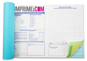 Carnet autocopiant personnalisé format A4 imprimé sur papier carbone