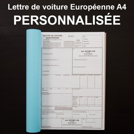 Lettre de voiture Européenne A4 personnalisé - (21x29.7cm)